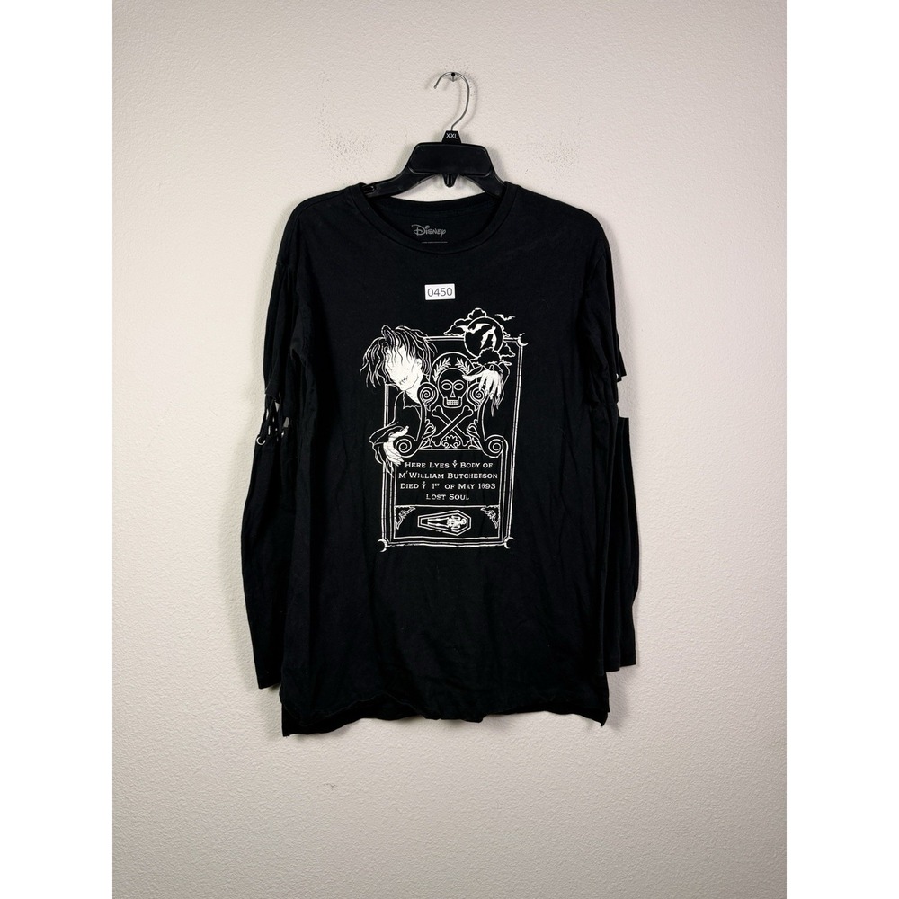 Disney Hocus Pocus Glow In The Dark‎ Black Long Sleeve Size S  Distressed